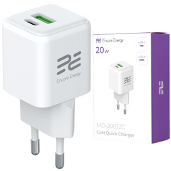 Nowa ładowarka sieciowa GaN 20W USB-A USB-C QC PD Encore Energy MD-2083ZC
