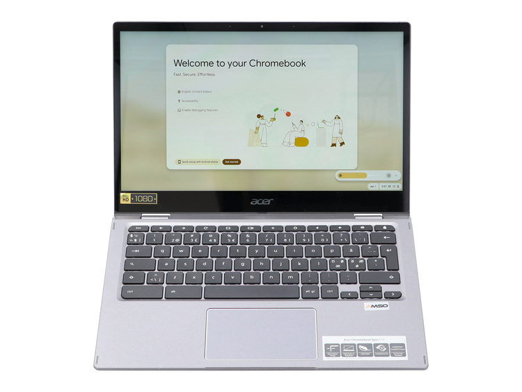Dotykowy Acer Chromebook R841T S1MN Spin 513 Snapdragon SC7180 8GB 64GB MMC 1920x1080 Chrome OS  Klasa A S/N: NXAA5ED00112512A407600