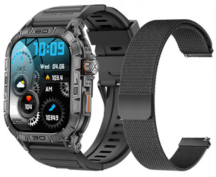 Neuer Smartwatch GlacierX Lhotse Black + Mesh-Armband GX-LC63 BM