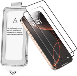 Neues gehärtetes Glas für Apple iPhone 15 Plus + Easy Kit-Rahmen