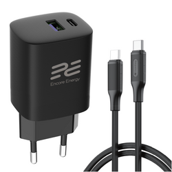Neue Netzladegerät Encore Energy GaN QC 4.0 PD 3.0 USB-A USB-C 45W GaN-4583R + USB-C Kabel 2m