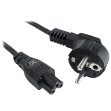 Kabel przewód zasilający C5 koniczynka 3-pinowy 1m Czarny
