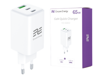 Nowa ładowarka sieciowa GaN 65W USB-A + 2x USB-C QC PD Encore Energy MD-6583Z