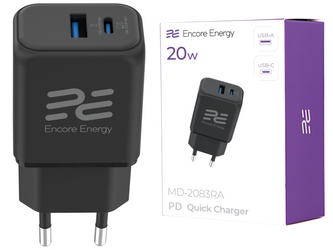 Neues Netzteil Encore Energy PD 3.0 Quick Charge 4.0 USB-A USB-C 20W Adapter MD-2083RA