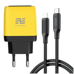 Neue Netzladegerät Encore Energy GaN QC PD USB-A 18W USB-C 45W MD-4583RD + USB-C Kabel 2m