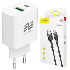 Neue Encore Energy PD 3.0 Quick Charge 4.0 USB-A USB-C 20W Netzladegerät MD-2083R + Baseus USB-Kabel 2m