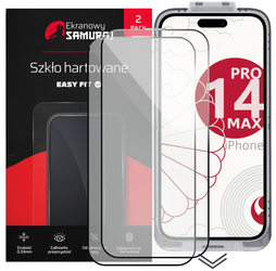 Neu Sichtschutzglas Ekranowy Samuraj für Apple iPhone 14 Pro Max mit Easy Fit Rahmen | 2er-Pack