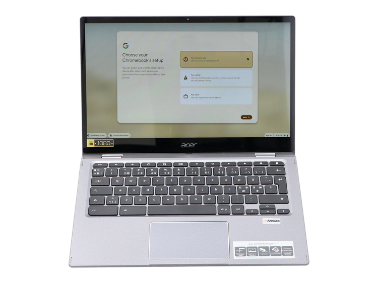 Dotykowy Acer Chromebook R841T S1MN Spin 513 Snapdragon SC7180 8GB 64GB MMC 1920x1080 Chrome OS  Klasa A S/N: NXAA5ED00112512A327600