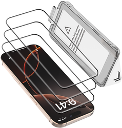 Neues gehärtetes Glas für Apple iPhone 12 Pro Max + Easy Kit Rahmen