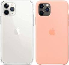 Original Case Silikon iPhone 11 Pro Klar + Original case Silikon Apple iPhone 11 Pro Grapefruit