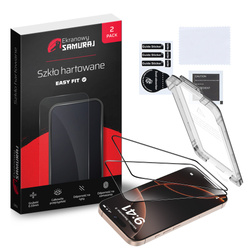 Neu Gehärtetes Glas Ekranowy Samuraj für Apple iPhone 15 mit Easy Fit Rahmen | 2er-Pack