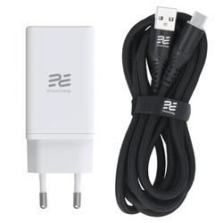 Neues GaN-Netzteil 65W USB-A + 2x USB-C QC PPS PD Encore Energy MD-6590R + USB-A auf USB-C Kabel 2m