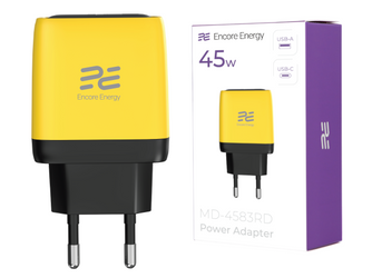 Neue Encore Energy GaN QC PD USB-A 18W USB-C 45W MD-4583RD Netzladegerät