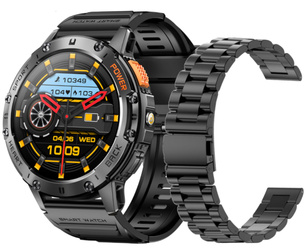 Neuer Smartwatch GlacierX Lunar Black + Stahlarmband GX-LC65 BS