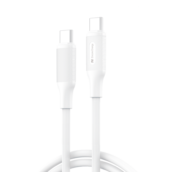 Nowy kabel Encore Energy 2x USB-C przewód PD do ładowania i transferu danych 50cm biały 60W MD-60CC05W