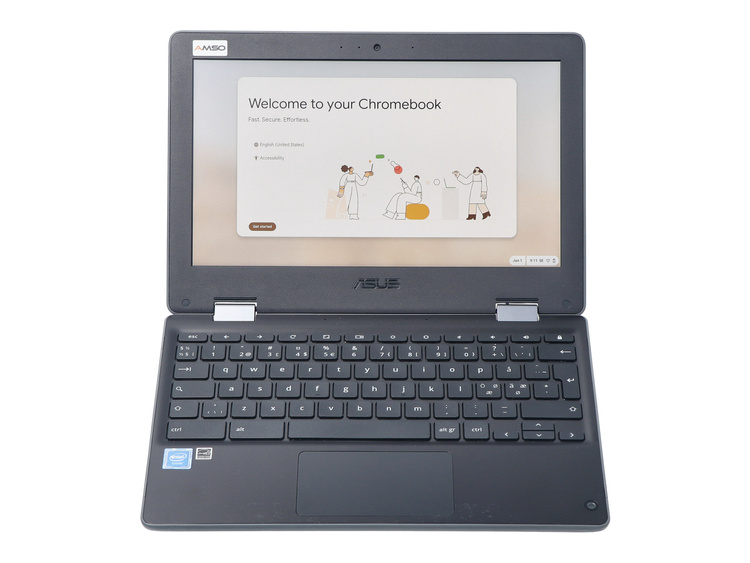 Dotykowy Asus Chromebook Flip C214M 2w1 Celeron N4020 4GB 32GB Flash 1366x768 Chrome OS Klasa A- S/N: M7NXCV09B098279