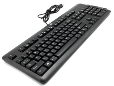 Klawiatura HP KU-1156 USB Biurowa Czarna QWERTY +Naklejki Bez Nóżek