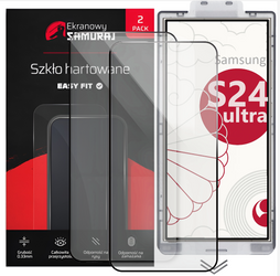 Neu Sichtschutzglas Ekranowy Samuraj für Samsung Galaxy S24 Ultra mit Easy Fit Rahmen | 2er-Pack